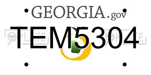 TEM5304 Georgia License Plate