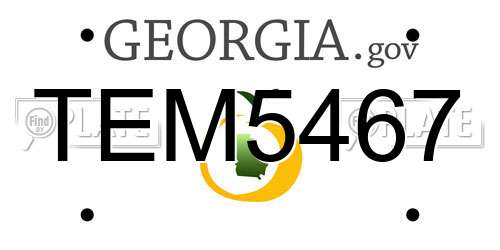 TEM5467 Georgia License Plate