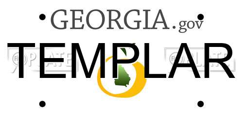 TEMPLAR Georgia License Plate