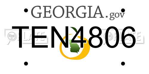 TEN4806 Georgia License Plate