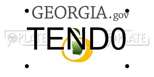 TEND0 Georgia License Plate