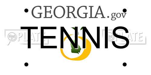 TENNIS Georgia License Plate