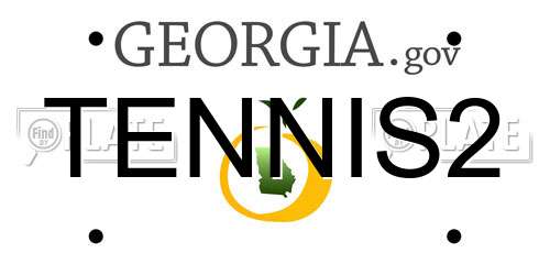 TENNIS2 Georgia License Plate