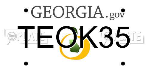 TEOK35 Georgia License Plate