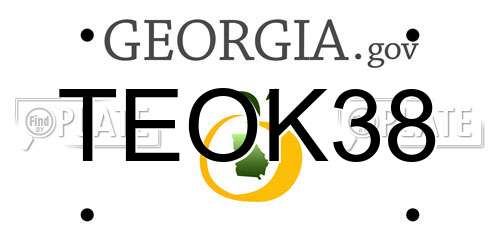 TEOK38 Georgia License Plate