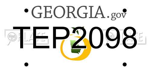 TEP2098 Georgia License Plate