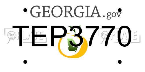 TEP3770 Georgia License Plate