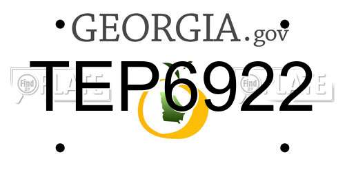 TEP6922 Georgia License Plate