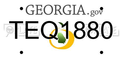 TEQ1880 Georgia License Plate