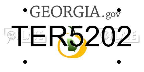 TER5202 Georgia License Plate