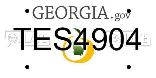 TES4904 Georgia License Plate
