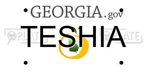 TESHIA Georgia License Plate