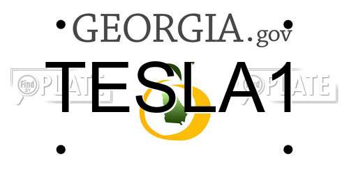 TESLA1 Georgia License Plate