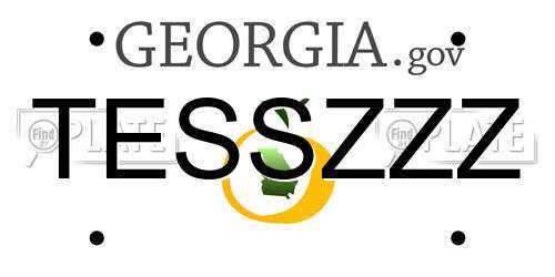 TESSZZZ Georgia License Plate