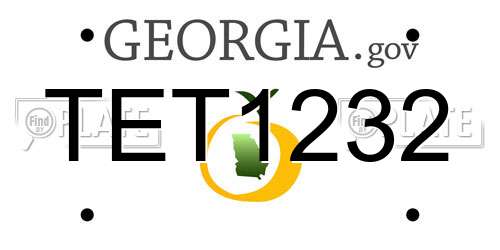 TET1232 Georgia License Plate