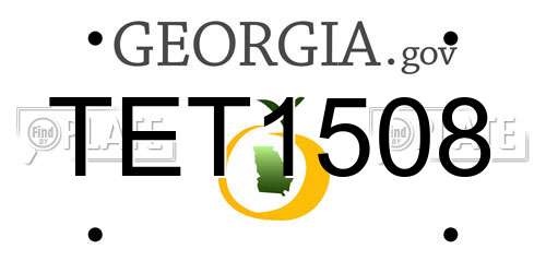 TET1508 Georgia License Plate