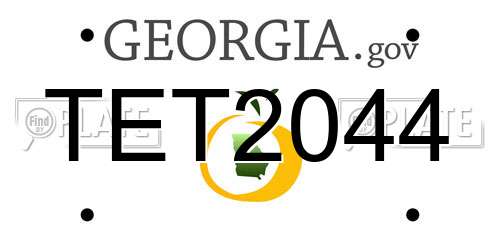 TET2044 Georgia License Plate