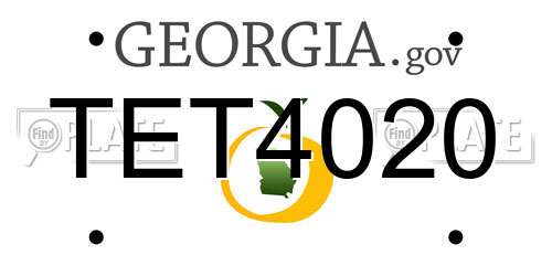 TET4020 Georgia License Plate
