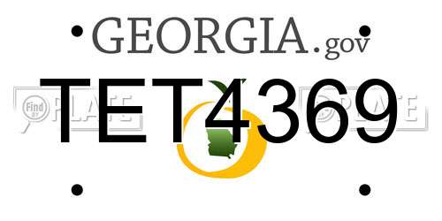 TET4369 Georgia License Plate