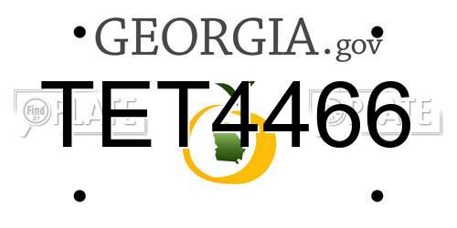 TET4466 Georgia License Plate