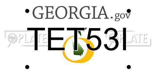 TET53I Georgia License Plate