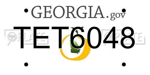 TET6048 Georgia License Plate