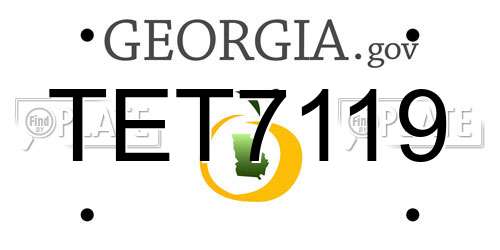 TET7119 Georgia License Plate