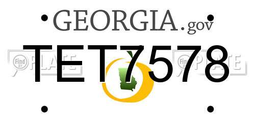 TET7578 Georgia License Plate