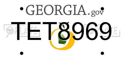 TET8969 Georgia License Plate
