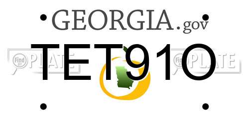 TET91O Georgia License Plate