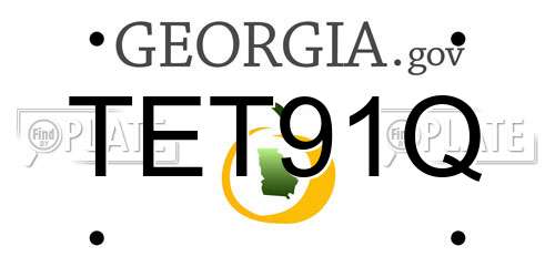 TET91Q Georgia License Plate
