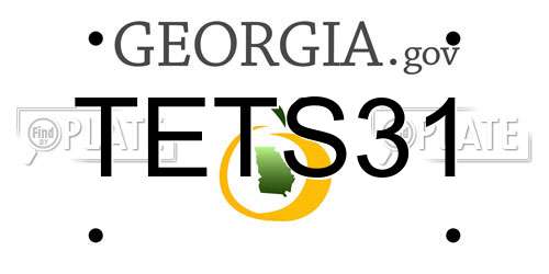 TETS31 Georgia License Plate