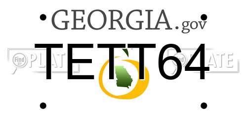 TETT64 Georgia License Plate