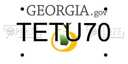 TETU70 Georgia License Plate
