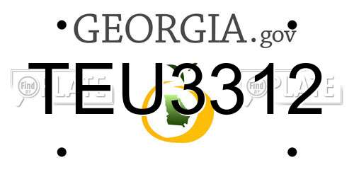 TEU3312 Georgia License Plate