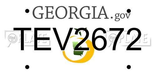 TEV2672 Georgia License Plate