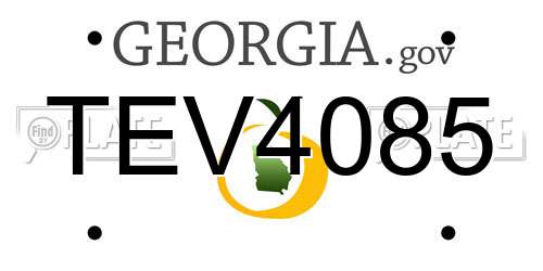 TEV4085 Georgia License Plate