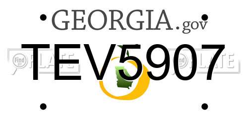 TEV5907 Georgia License Plate