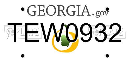 TEW0932 Georgia License Plate