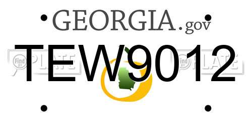 TEW9012 Georgia License Plate