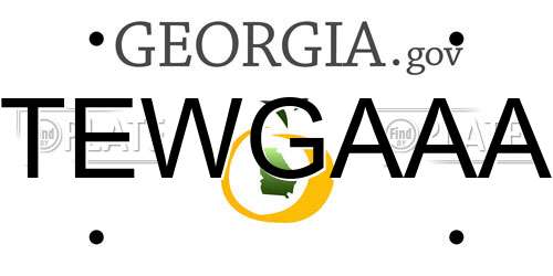 TEWGAAA Georgia License Plate