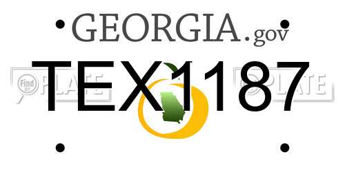 TEX1187 Georgia License Plate