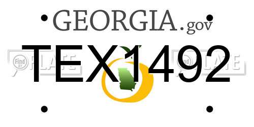 TEX1492 Georgia License Plate