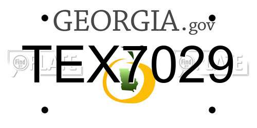 TEX7029 Georgia License Plate