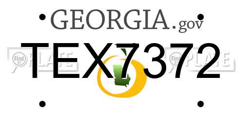 TEX7372 Georgia License Plate