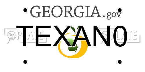 TEXAN0 Georgia License Plate