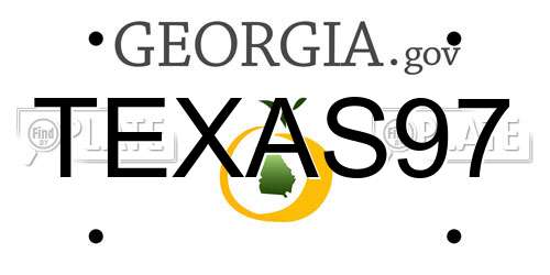 TEXAS97 Georgia License Plate
