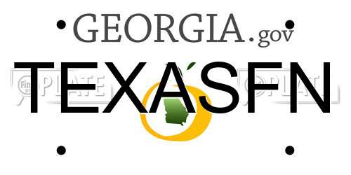 TEXASFN Georgia License Plate