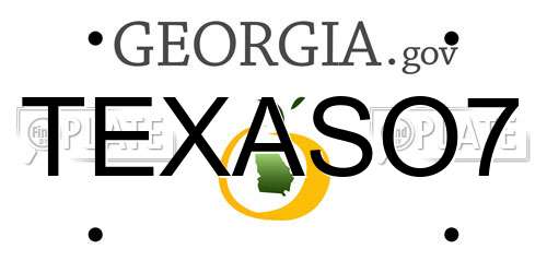TEXASO7 Georgia License Plate