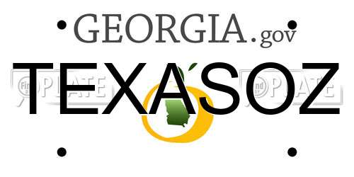 TEXASOZ Georgia License Plate